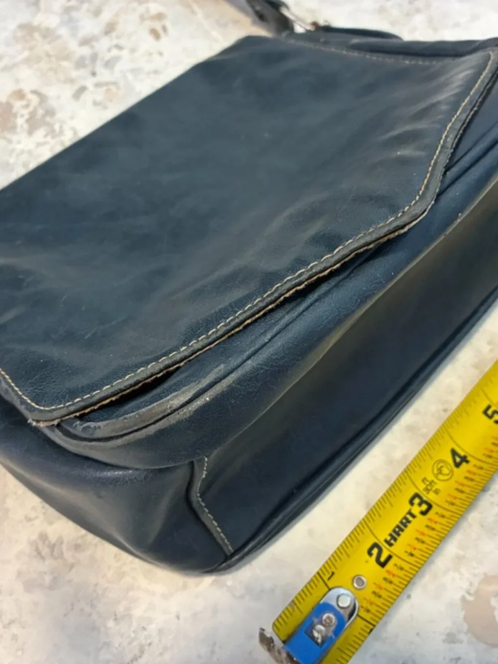 Noi Noi Slate Blue Vegan Leather Crossbody Messenger Bag